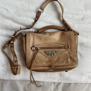 Sam Edelman Tan Crossbody Bag with Adjustable Strap and Metallic Hardware